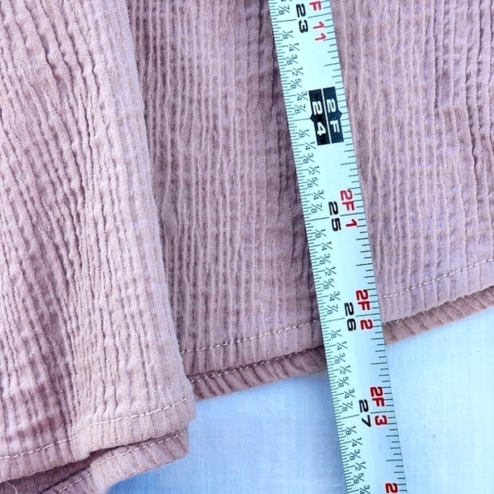MARLA WYNNE Shirt Size xl Pink Crinkle Stretch Long Sleeve Tunic - Picture 8 of 10